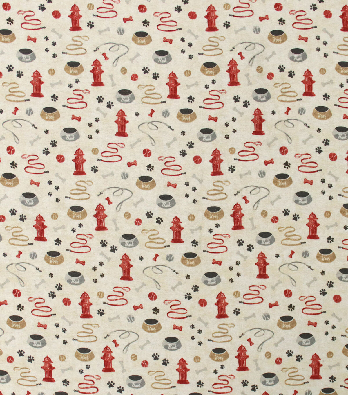 Dog Icons Tan Super Snuggle Flannel Fabric