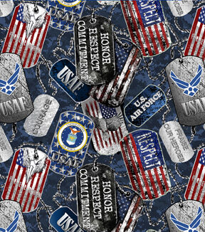 Military Cotton Fabric Air Force Dog Tags