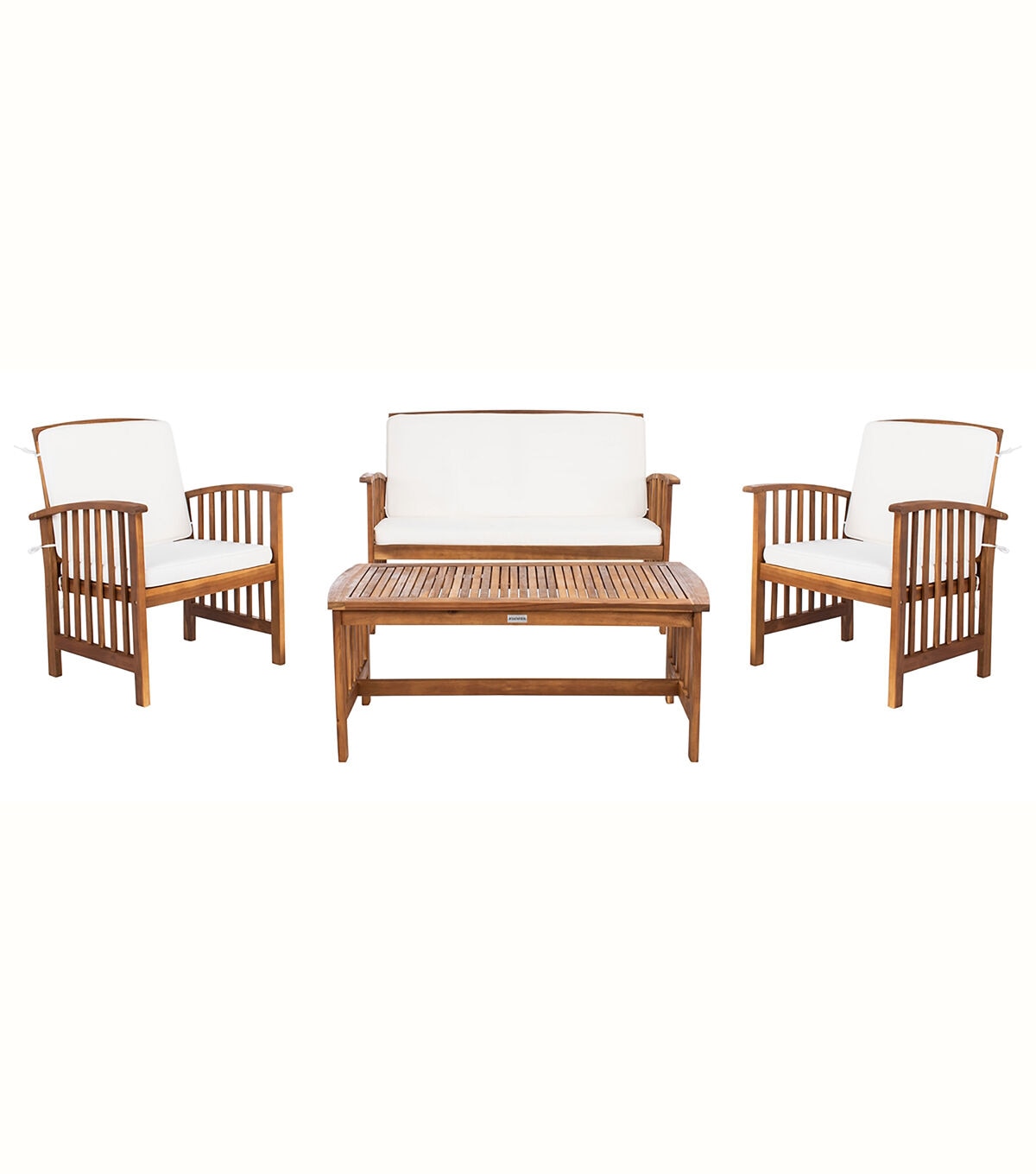 Safavieh 4pc Rocklin Naturel & Beige Outdoor Furniture Set