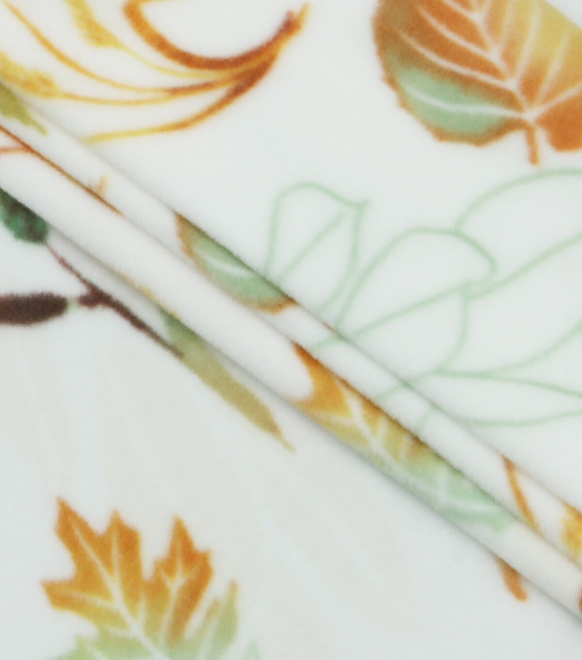 Leaf Varieties on Ivory Anti Pill Fleece Fabric