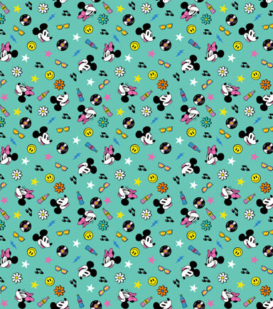Mickey Minnie Retro Vibes Classic Disney Cotton Fabric