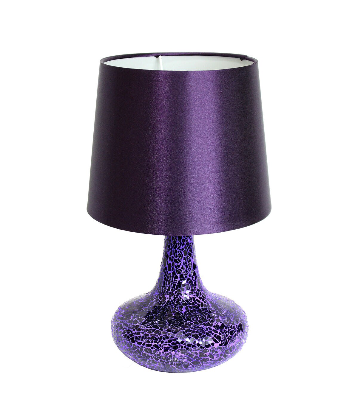 All The Rages Mosaic Tiled Glass Genie Table Lamp with Fabric Shade