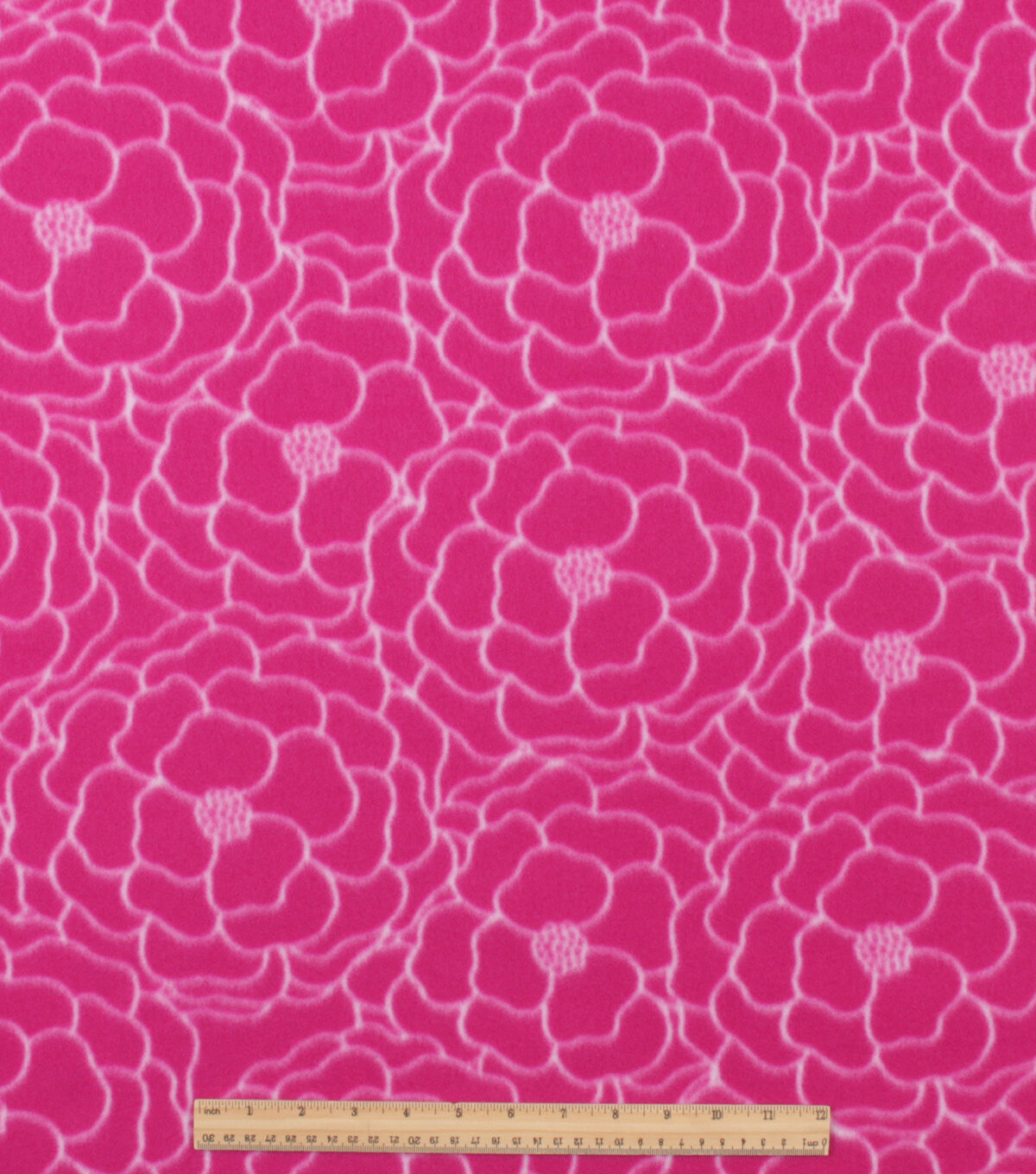Pink Lined Floral Blizzard Fleece Fabric