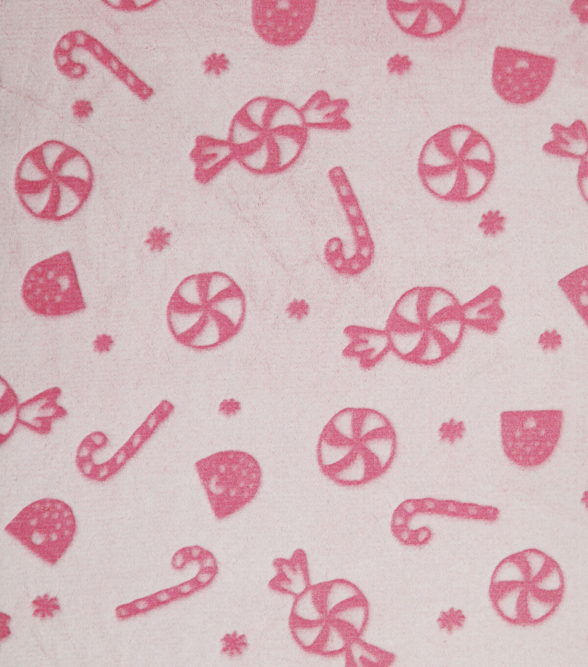 Pink Embossed Christmas Candy Sew Lush Fleece Fabric by POP!