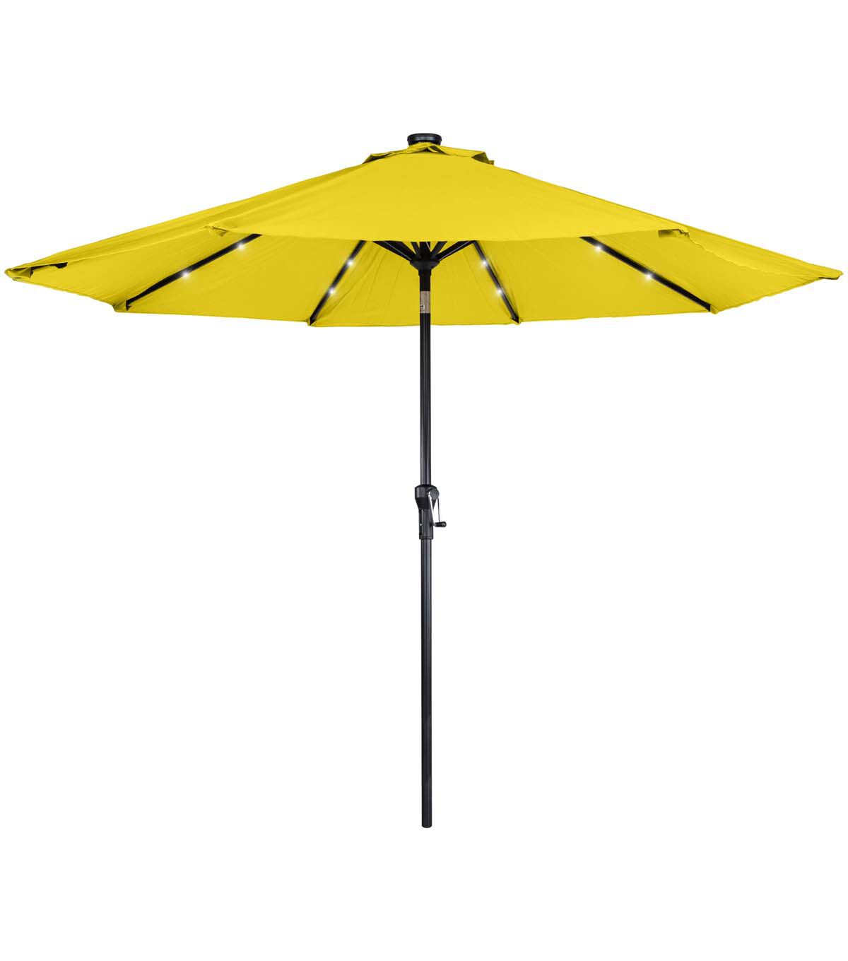 Northlight 9' Summer LED Solar Patio Umbrella With Hand Crank & Tilt