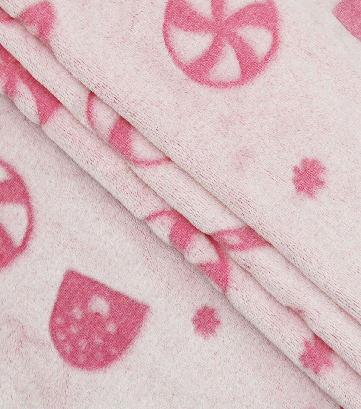 Pink Embossed Christmas Candy Sew Lush Fleece Fabric by POP!
