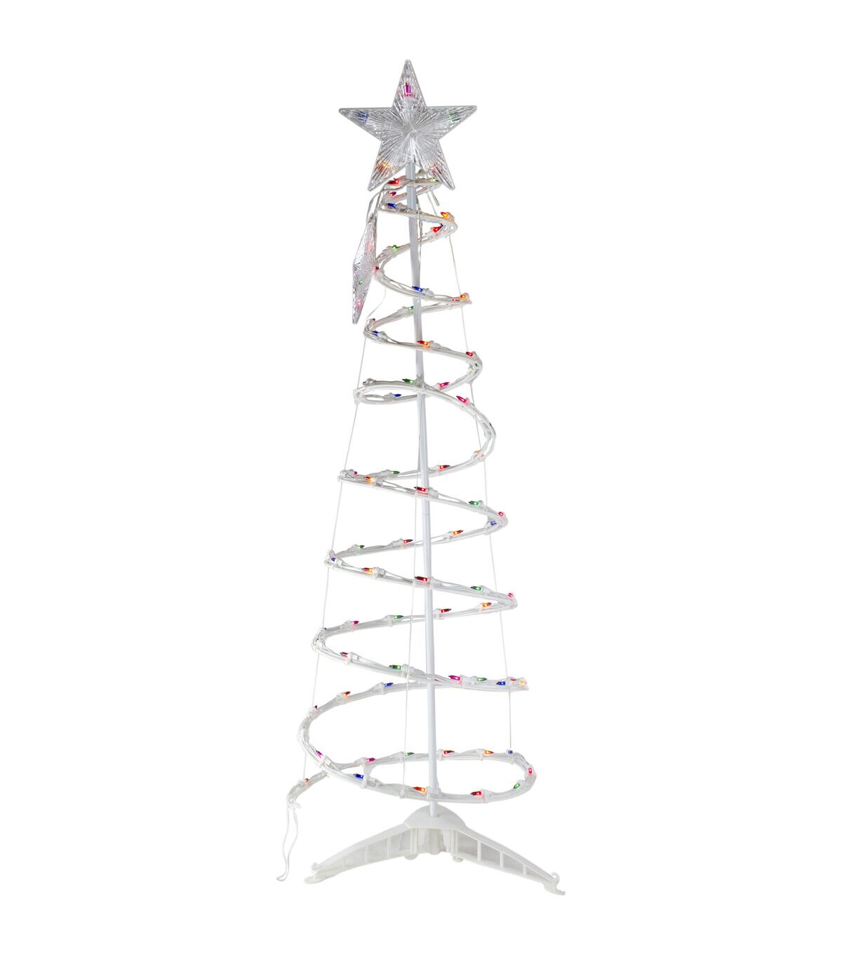 Northlight 4ft Lighted Spiral Tree with Star Tree Topper -Multi Lights
