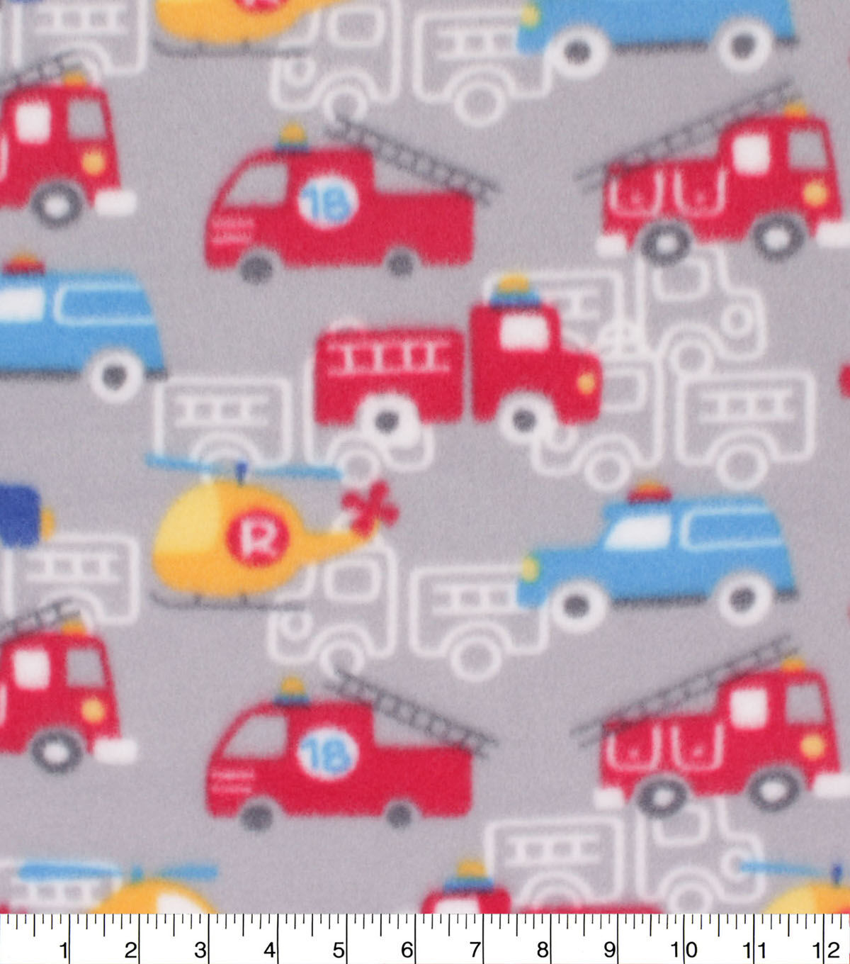 Blizzard Fleece Fabric Transportation on Gray