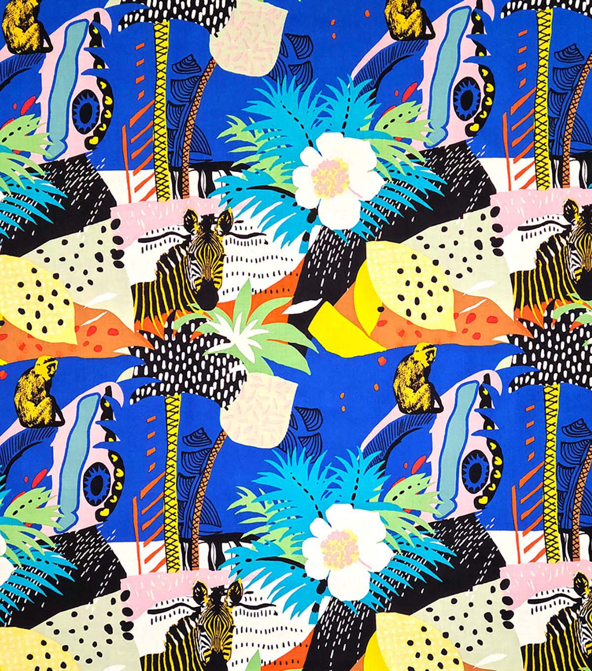 Alexander Henry Disco Oasis Royal on Blue Premium Cotton Fabric