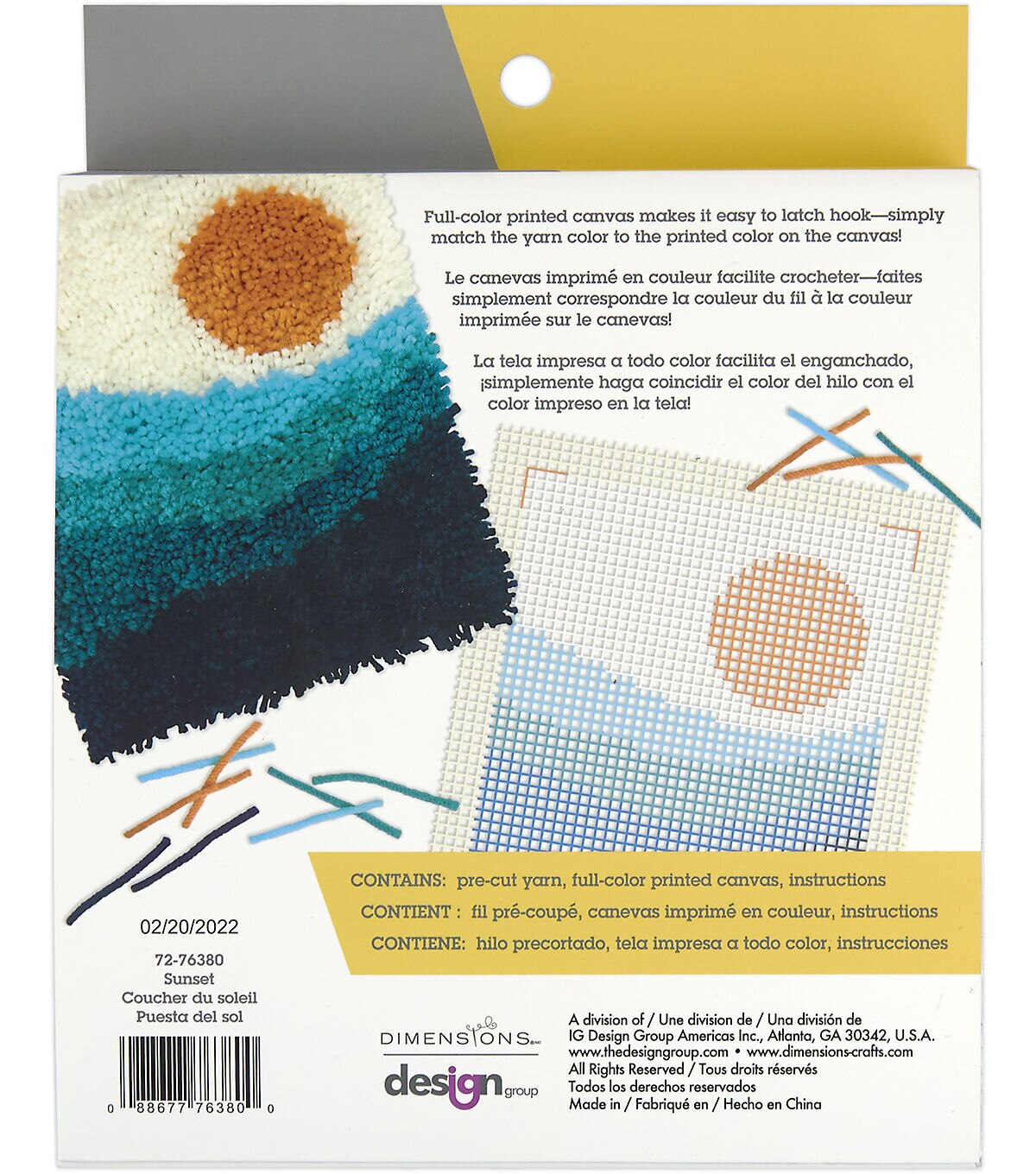 Dimensions Sunset Fringe Latch Hook Kit 10