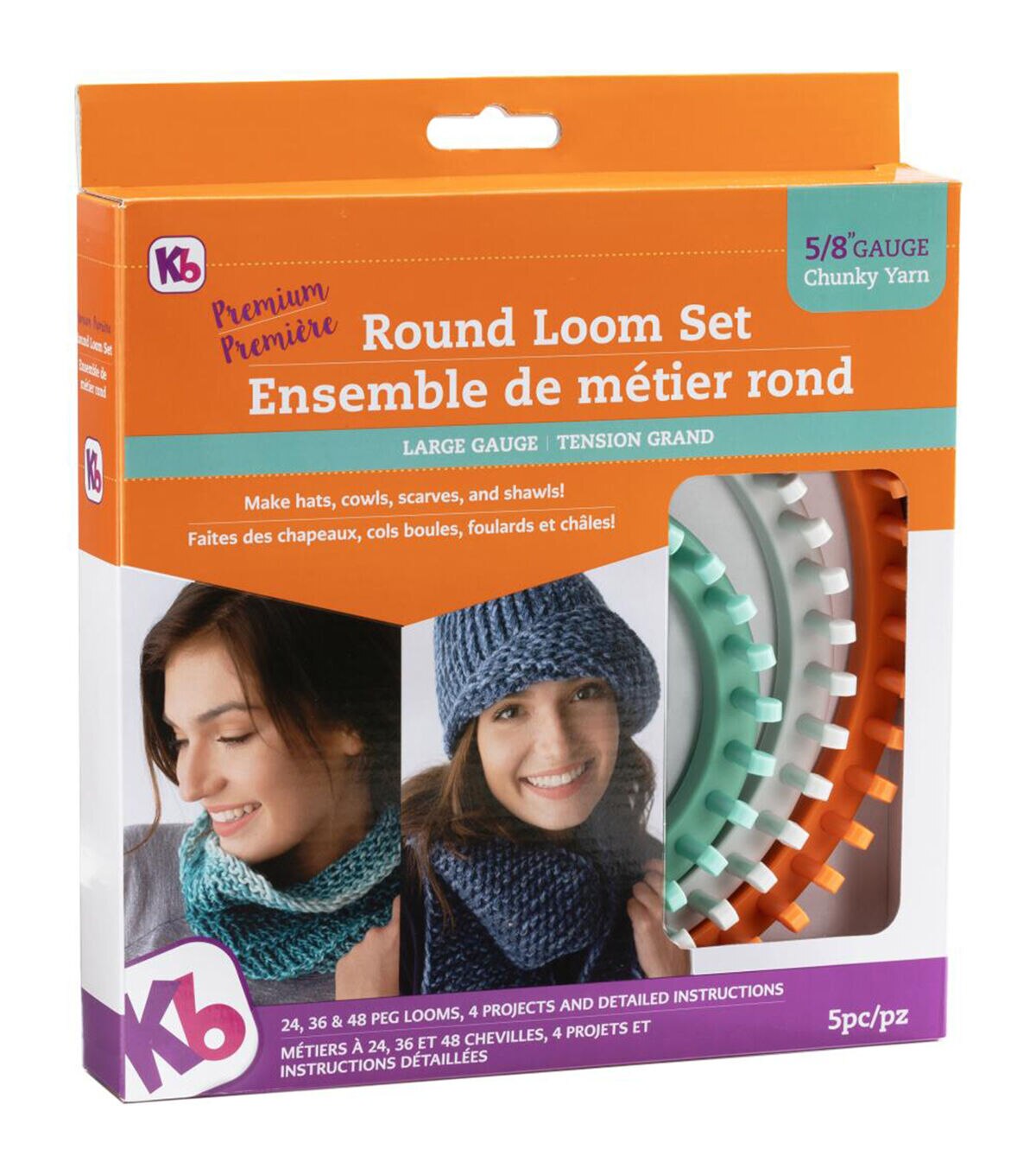 Knitting Board Premium Chunky Yarn Round Loom Set