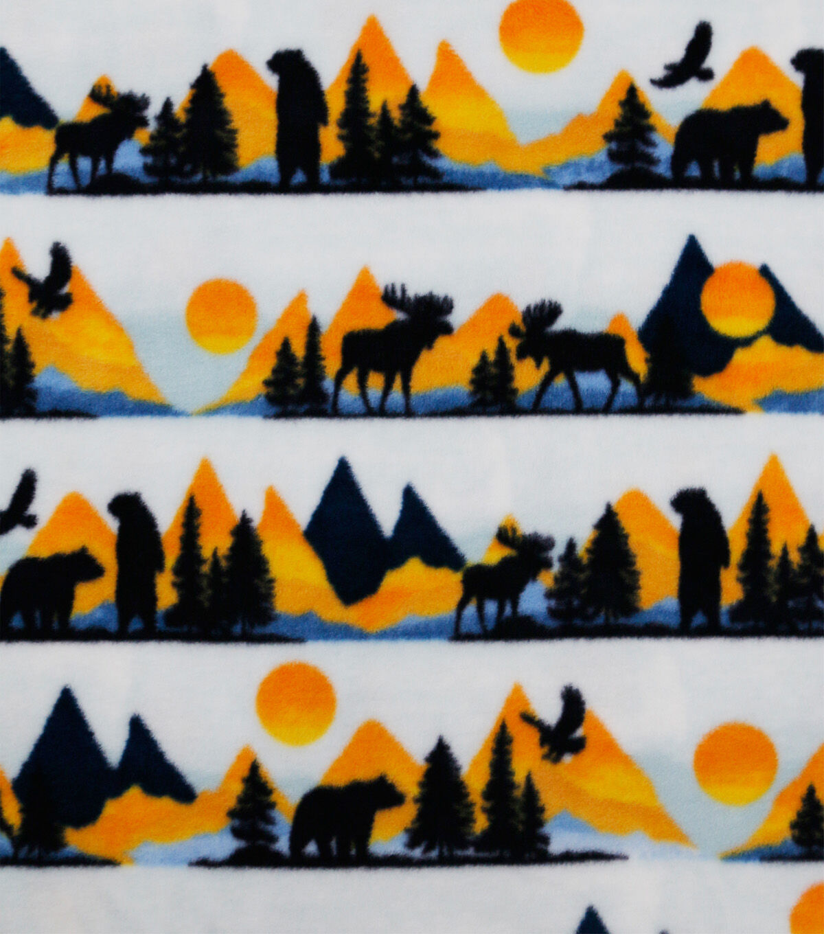 Sunset Animal Stripes Anti Pill Fleece Fabric
