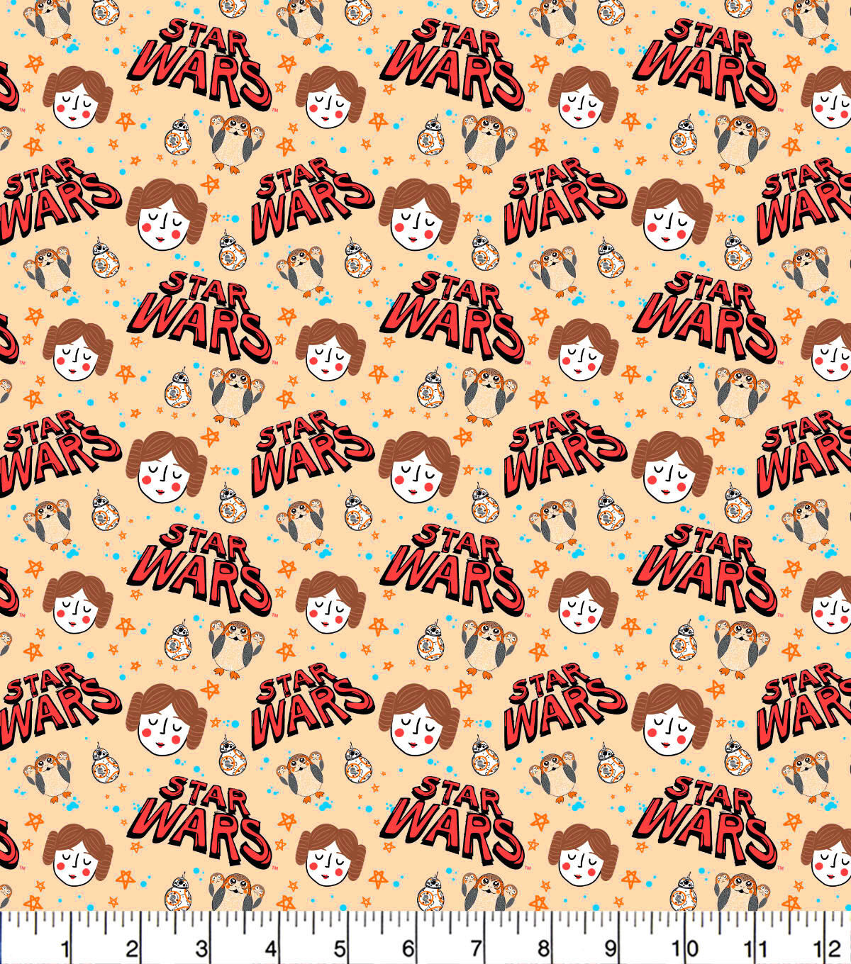 Star Wars Leia And Friends Flannel Fabric