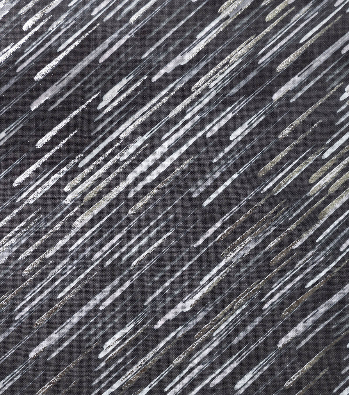 Shooting Stars on Black Quilt Foil Cotton Fabric by Keepsake Calico