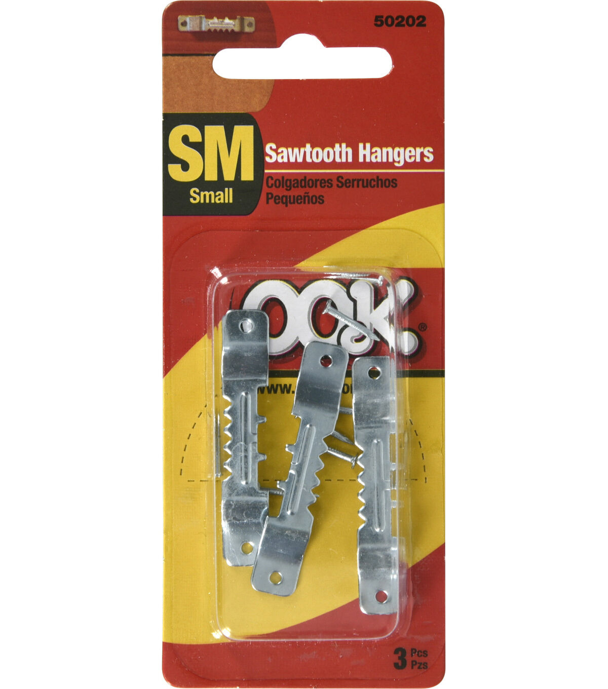 Ook 3pk Small Self Leveling Sawtooth Hangers
