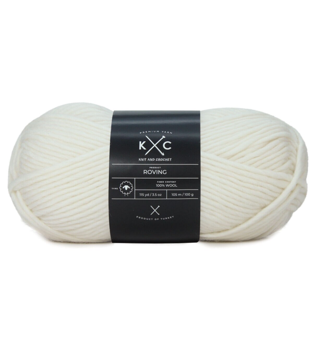 115yd Craft Roving Bulky Wool Yarn by K+C