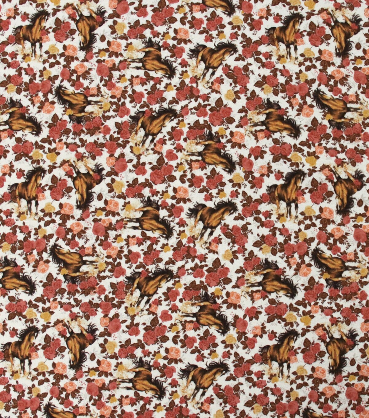 Wild Spirit Horse Floral Super Snuggle Flannel Fabric