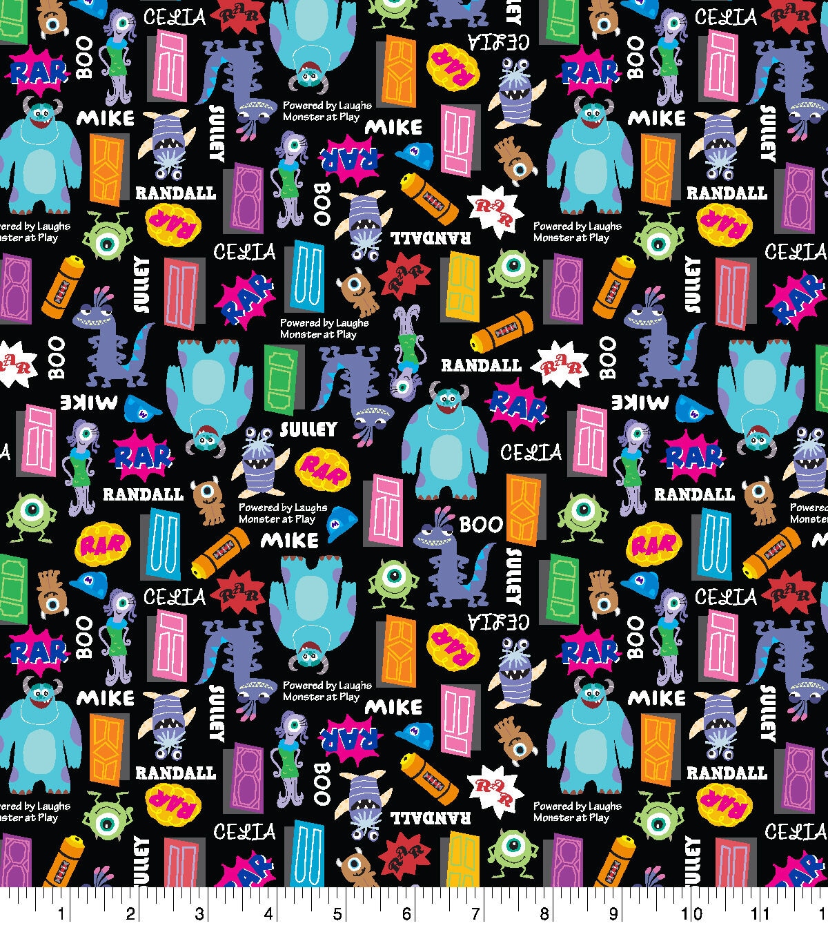 Monsters Inc Bright Disney Cotton Fabric