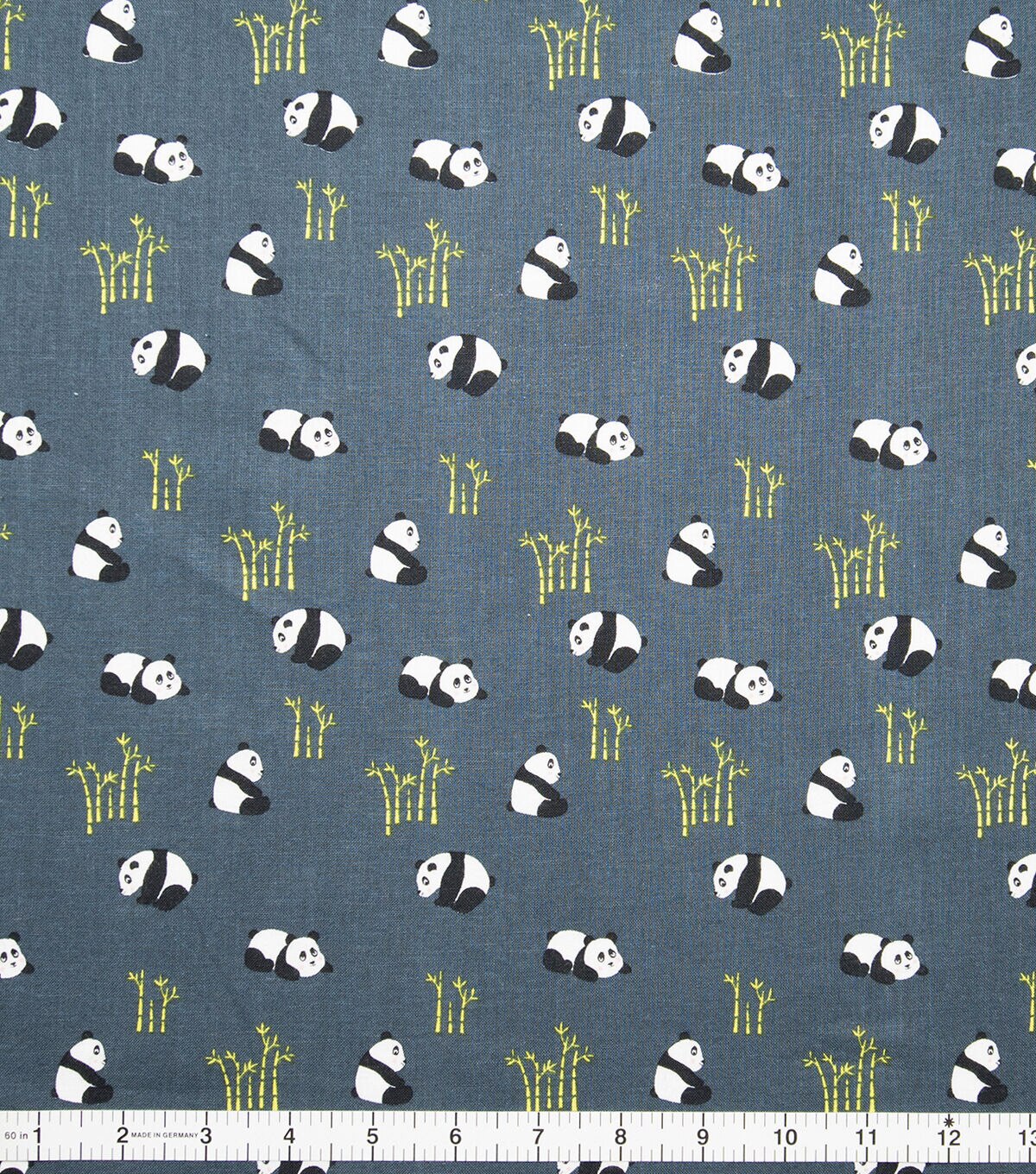 Panda Bears On Navy Novelty Prints Cotton Fabric