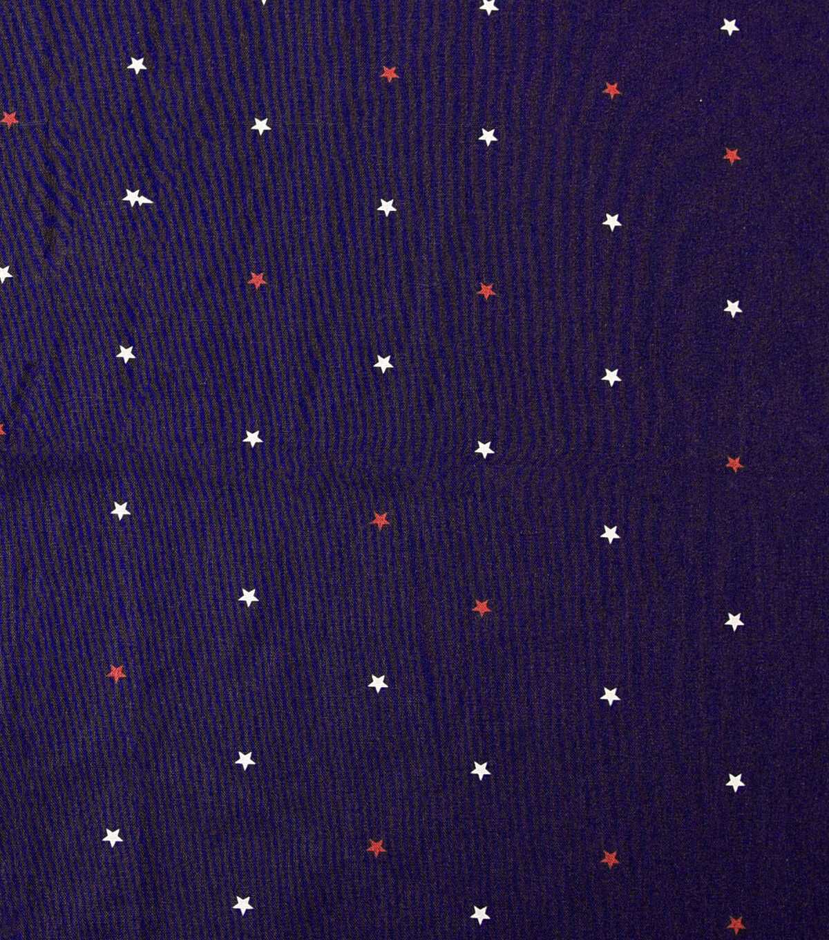 Patriotic Stars On Navy Fabric