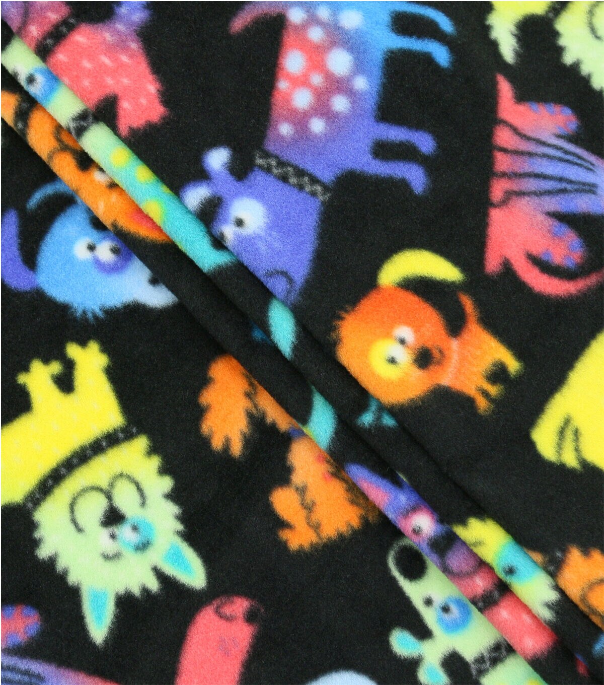 Multicolor Dogs Anti Pill Fleece Fabric