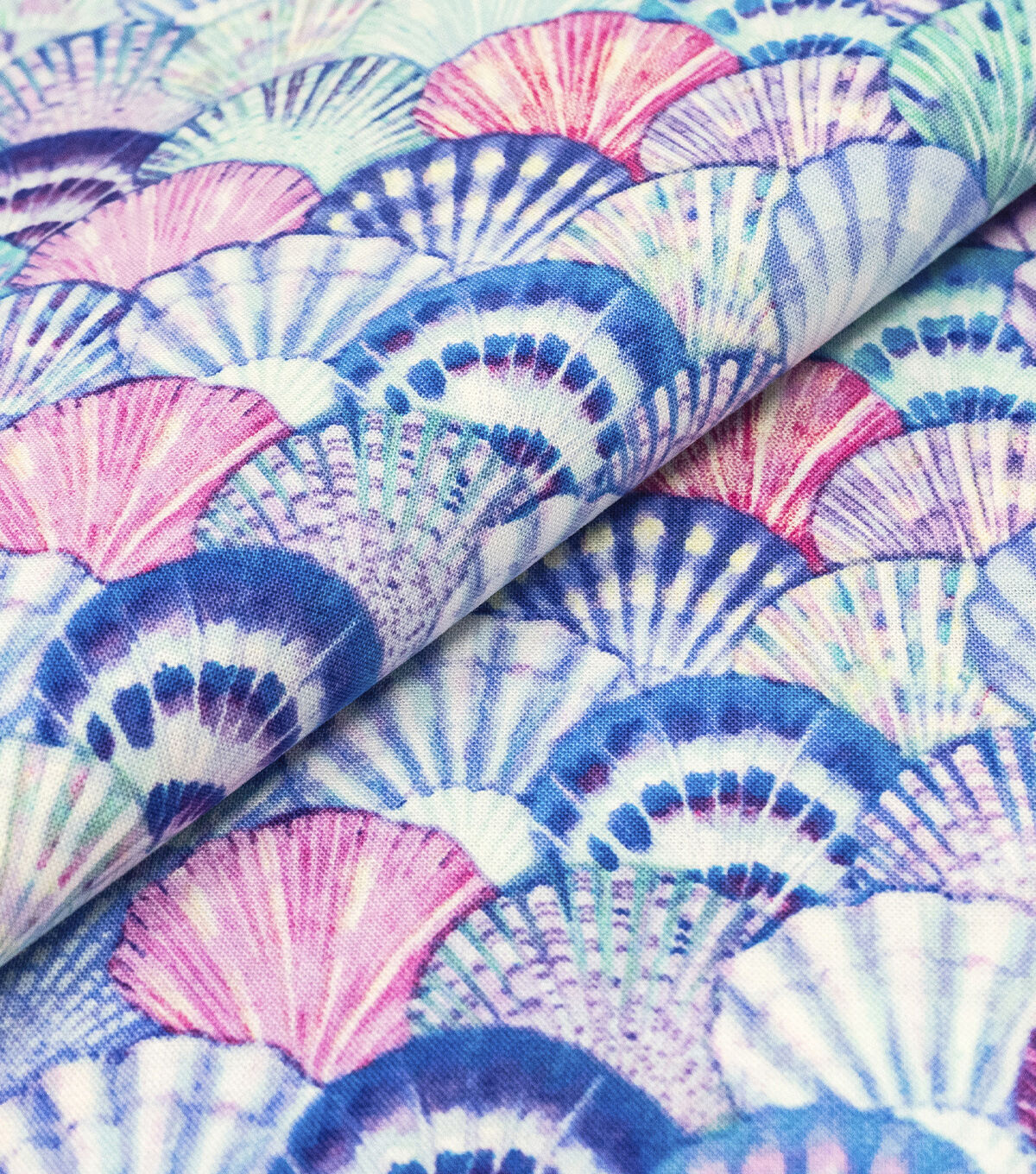 Singer Blue & Pink Shells Quilt Cotton Fabric