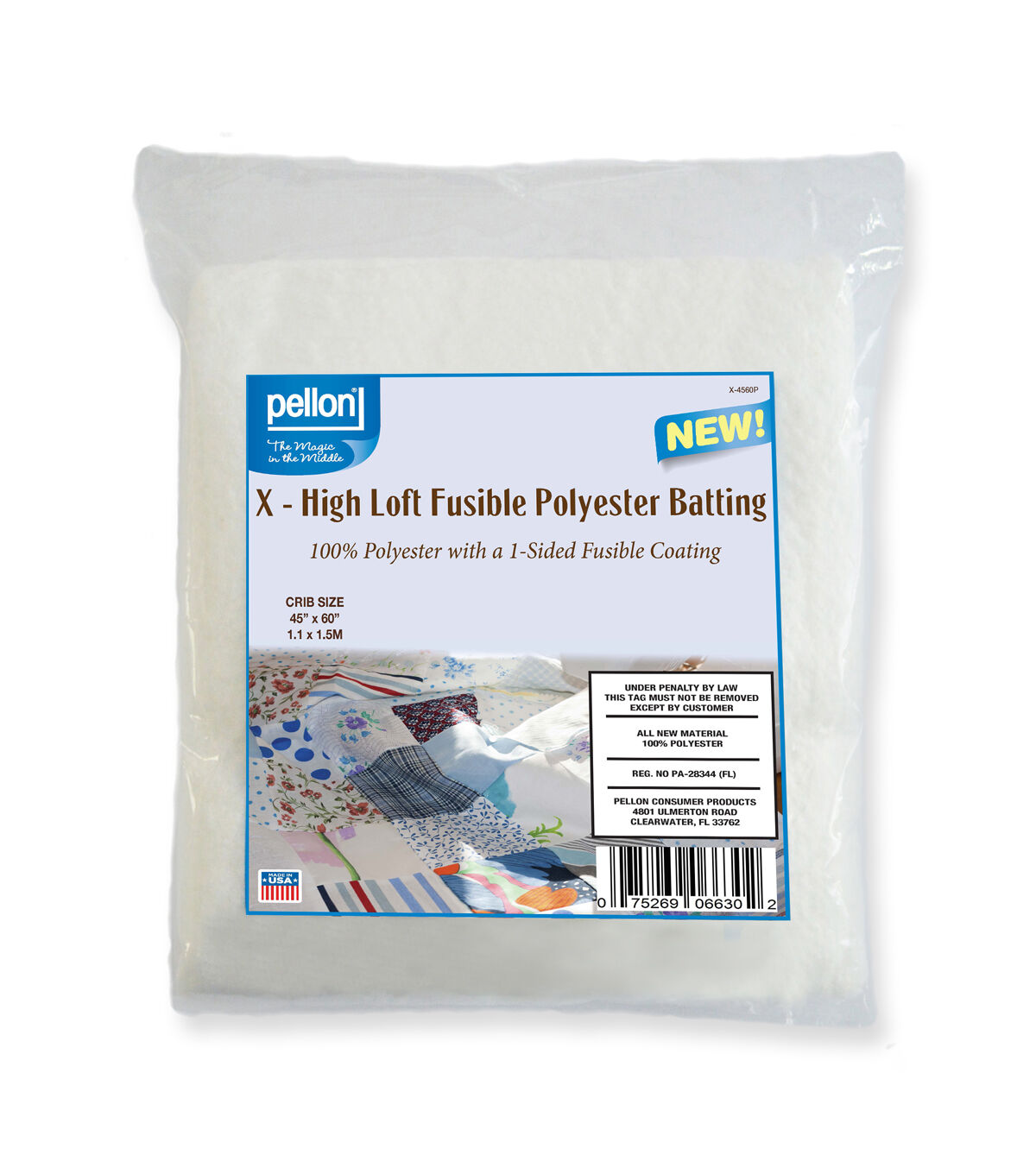 Pellon 1 Sided Fusible Polyester Batting 45