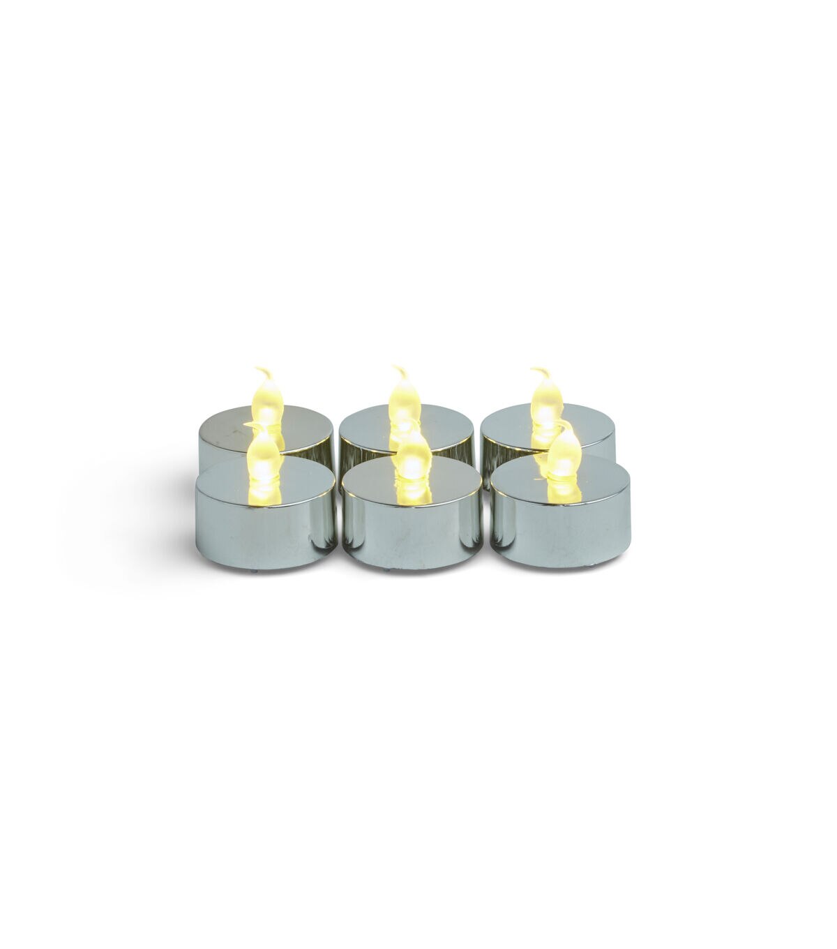 6pk Metallic Silver Tealights by Hudson 43