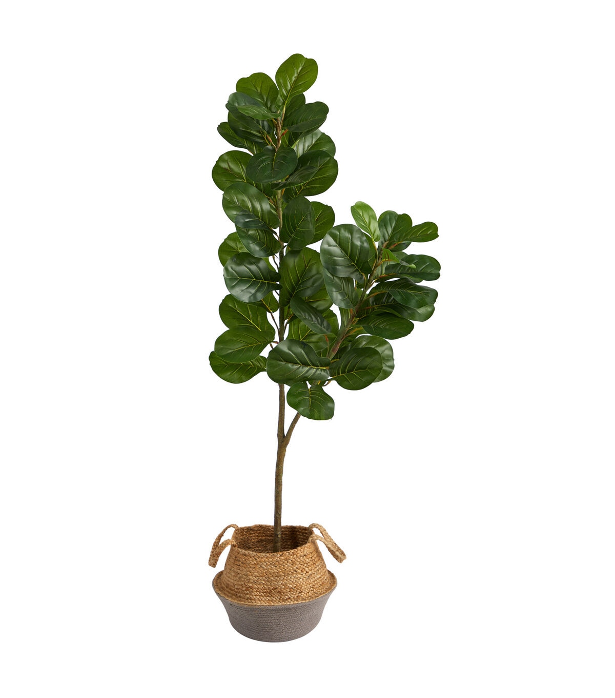 Nearly Natural 4.5' Fiddle Leaf Artificial Tree With Gray Jute Planter