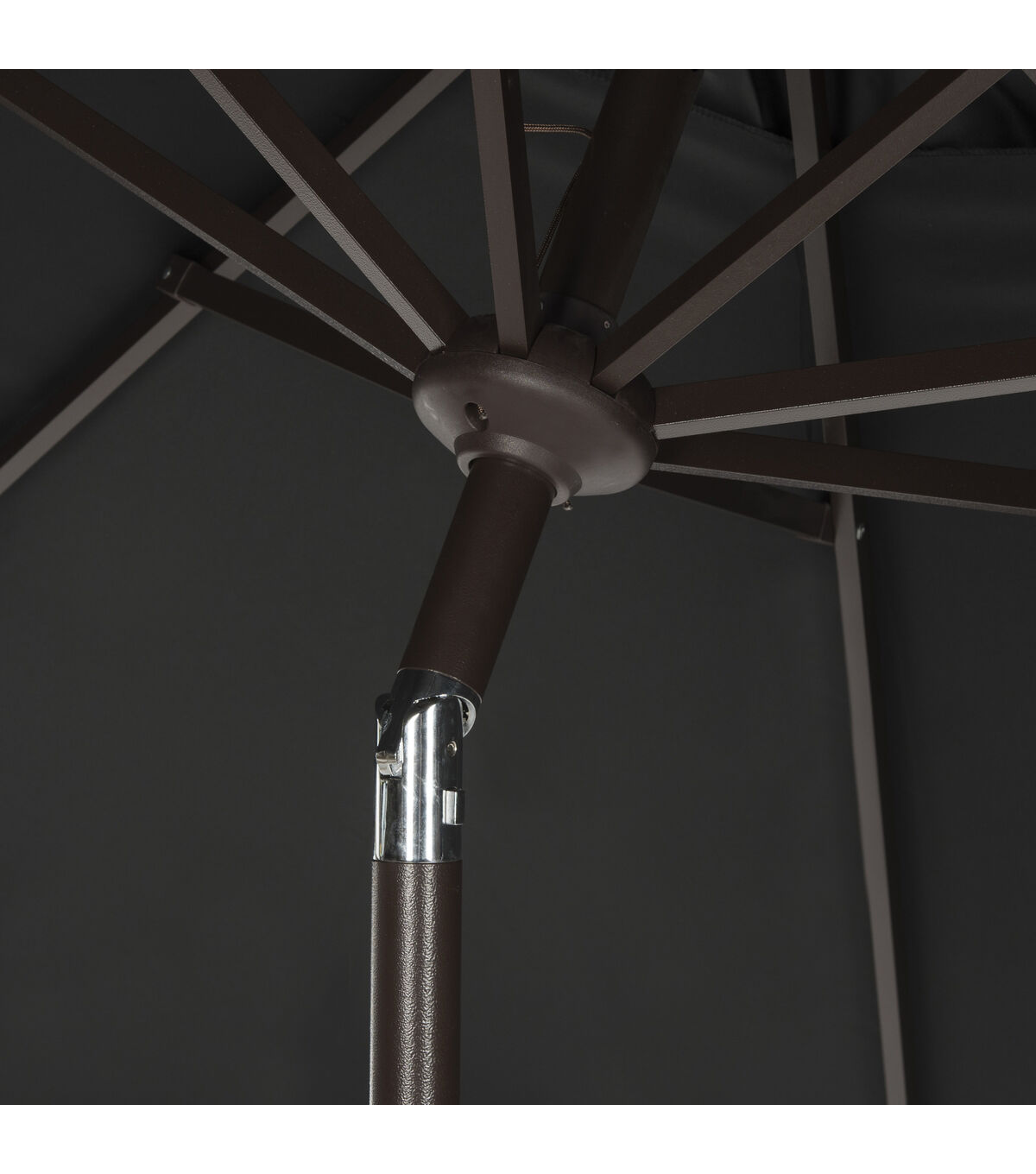 Safavieh 9' Zimmerman White & Black Push Button Tilt Patio Umbrella