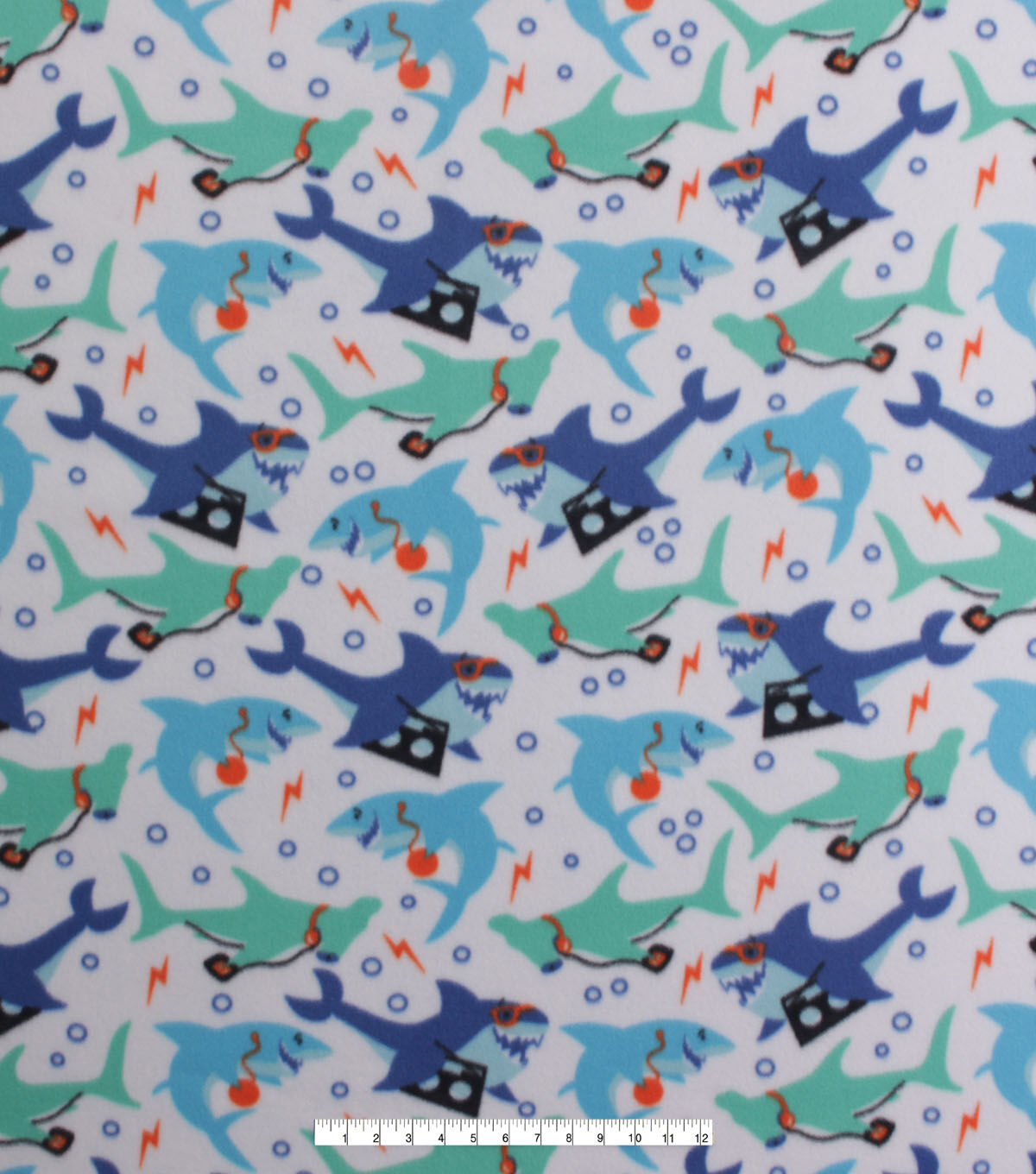 Cool Sharks Blizzard Fleece Fabric