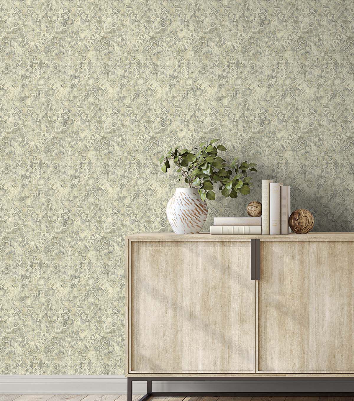 Surface Style 20.5' x 18' Charcoal Cumbrae Peel & Stick Wallpaper