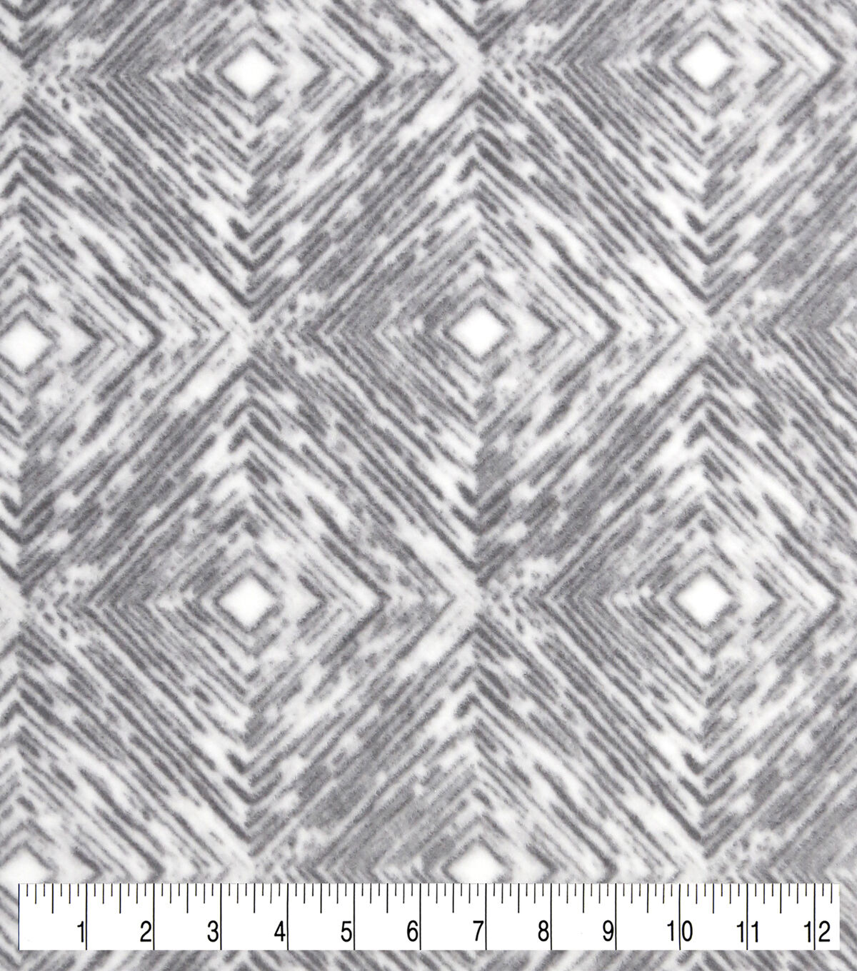 Black & White Distressed Diamonds Anti Pill Fleece Fabric