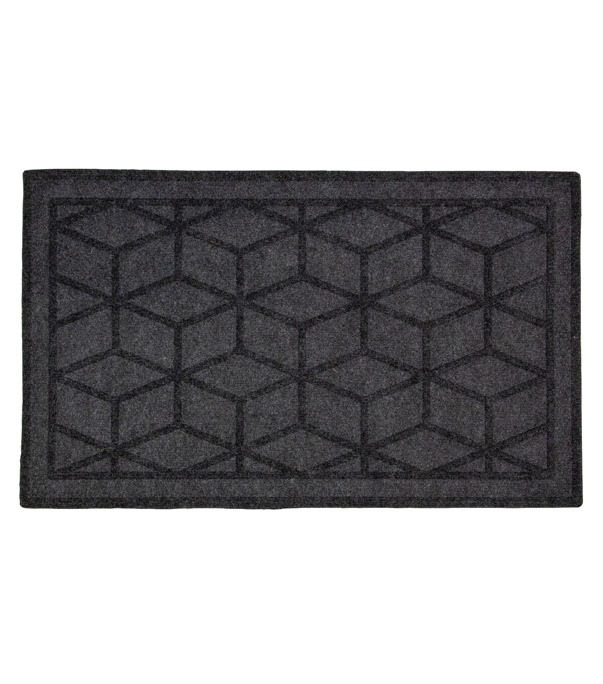 Northlight Gray Diamond Patterned Rectangular Coir Doormat 18
