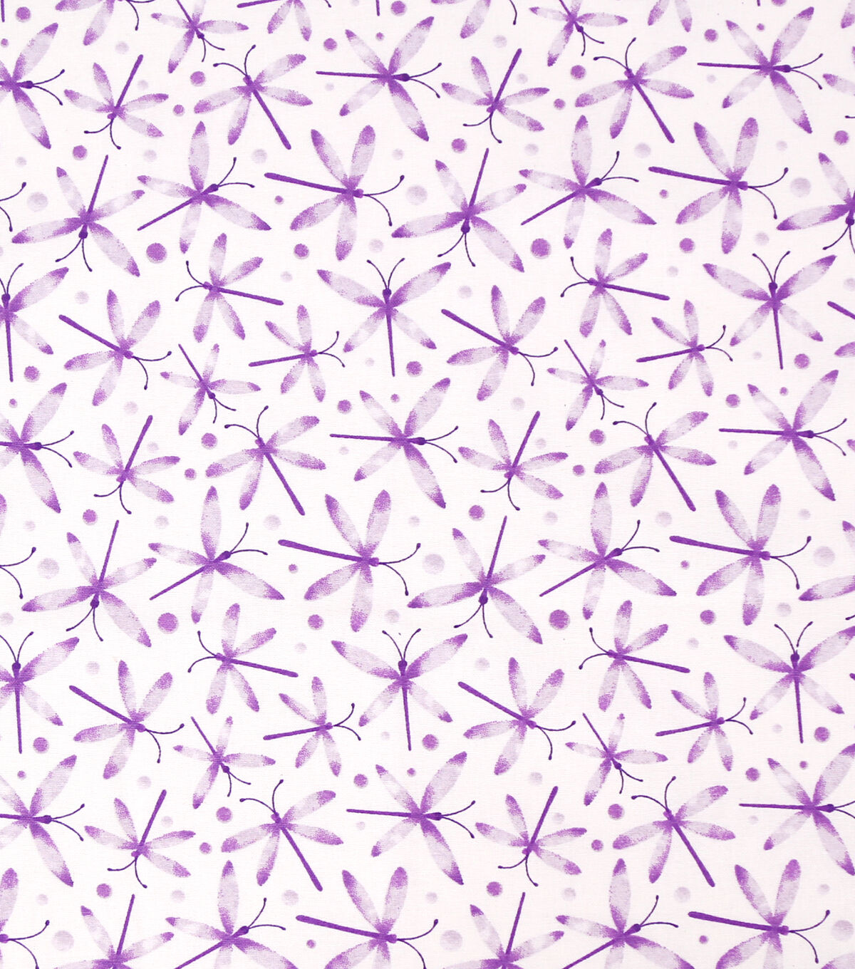 Purple Watercolor Dot Dragonfly Cotton Fabric by Keepsake Calico