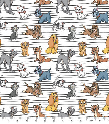 Cats Dogs Line Pack Disney Cotton Fabric