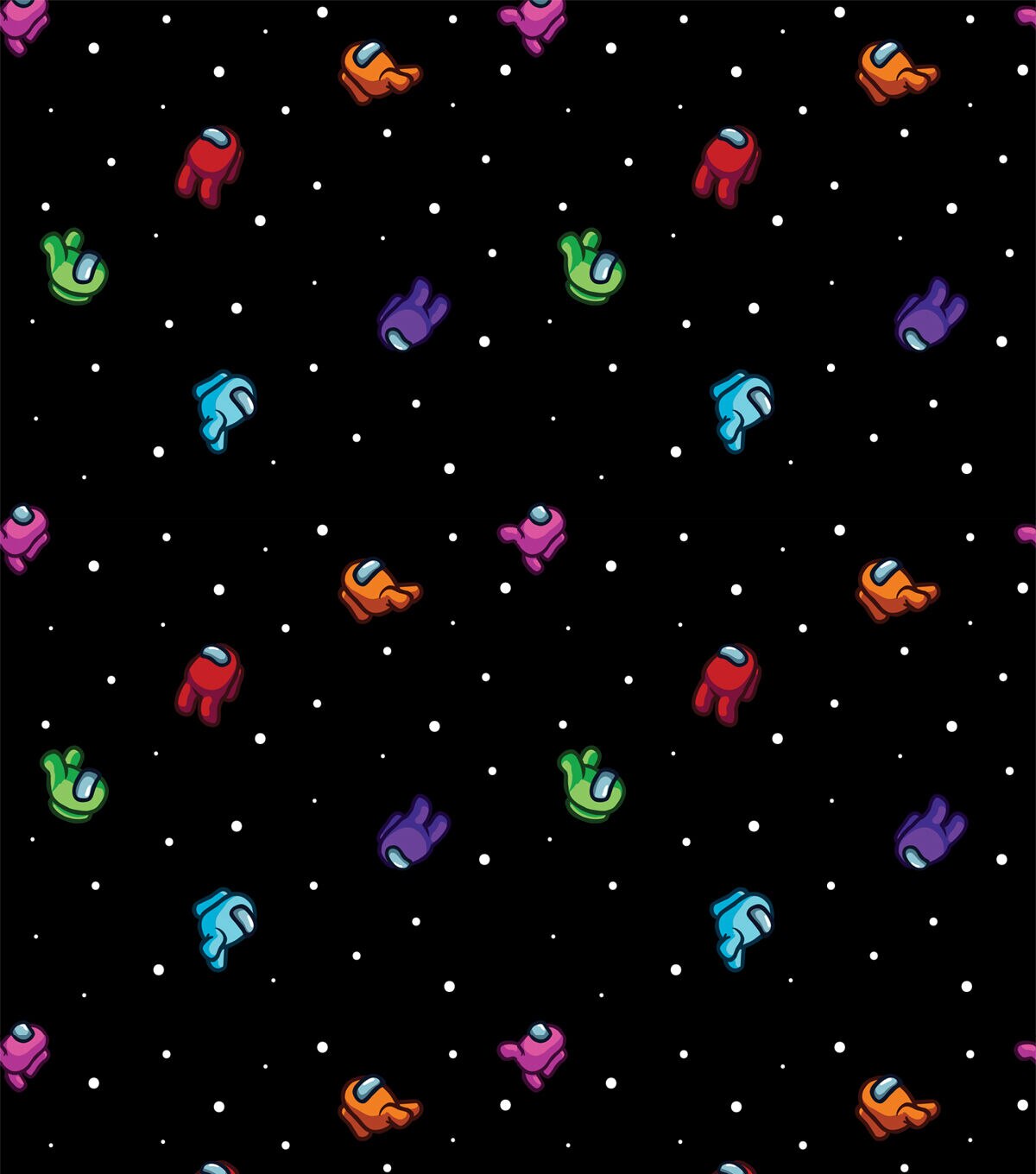 Among Us Crewmates In Space Cotton Fabric