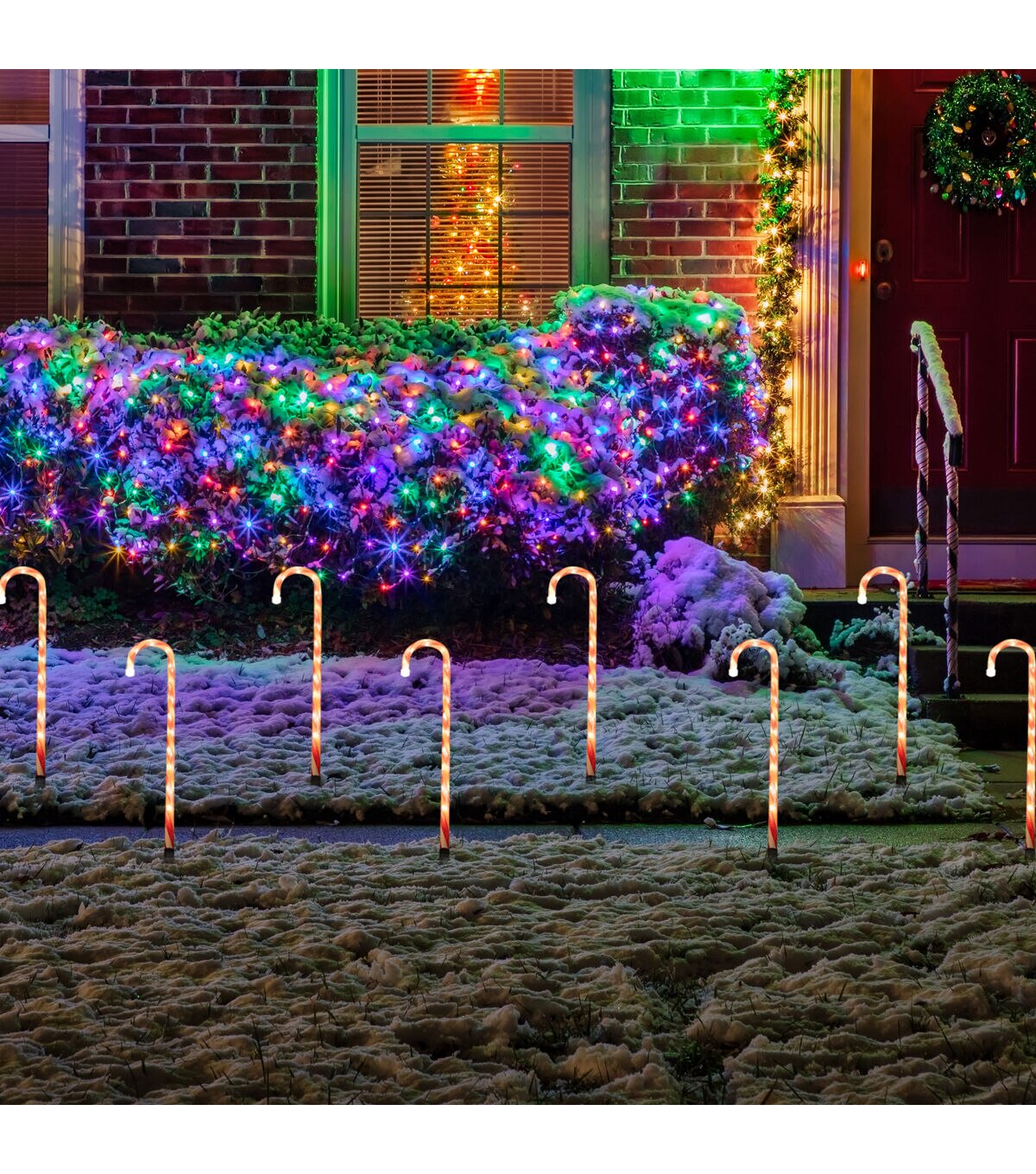 Northlight 8ct Textured Candy Cane Christmas Pathway Lights