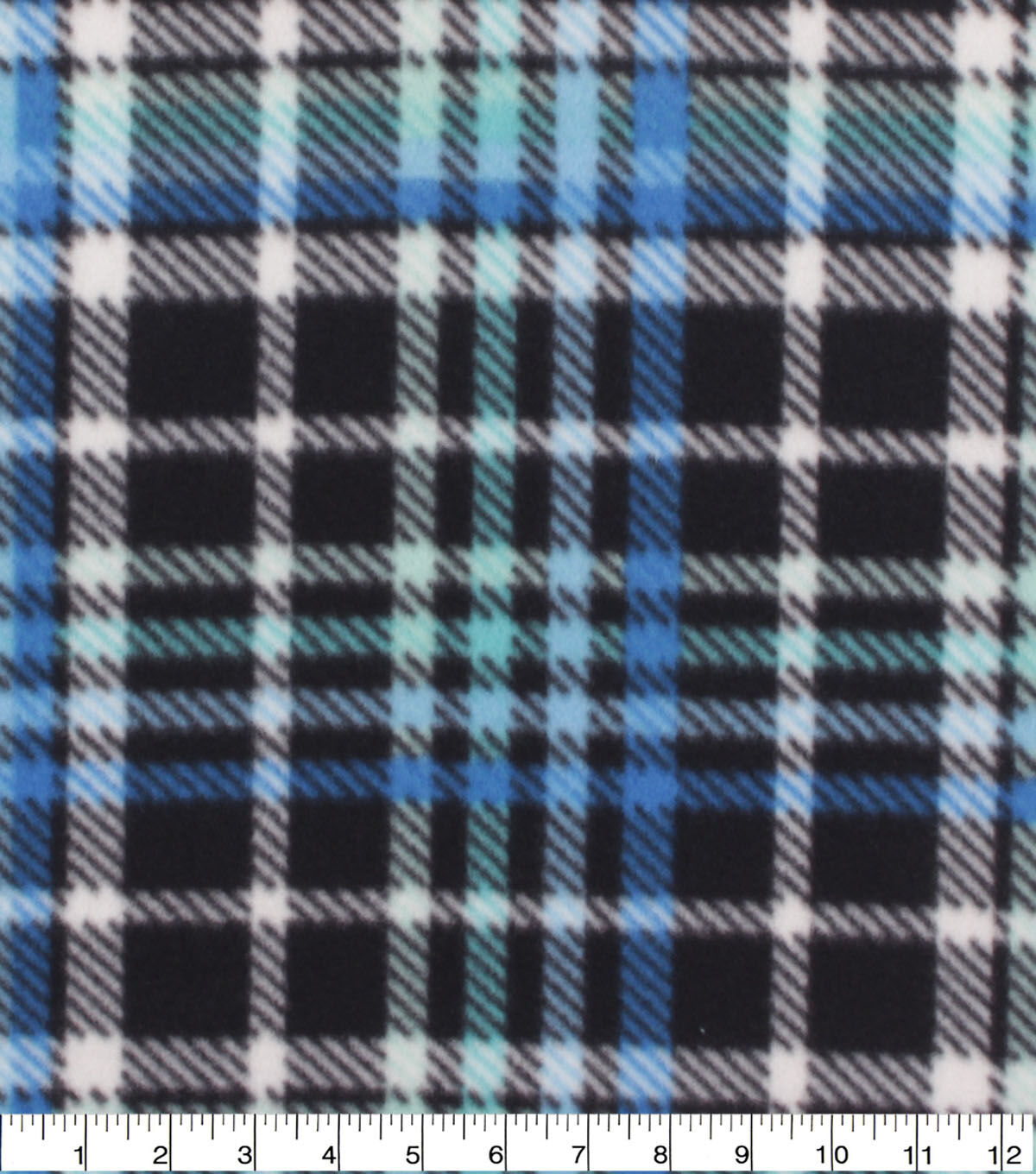 Blue Madras Plaid Blizzard Fleece Fabric