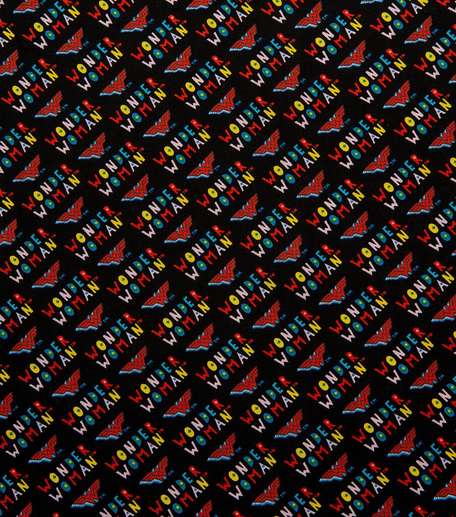 Wonder Woman Logo Doodle Cotton Fabric