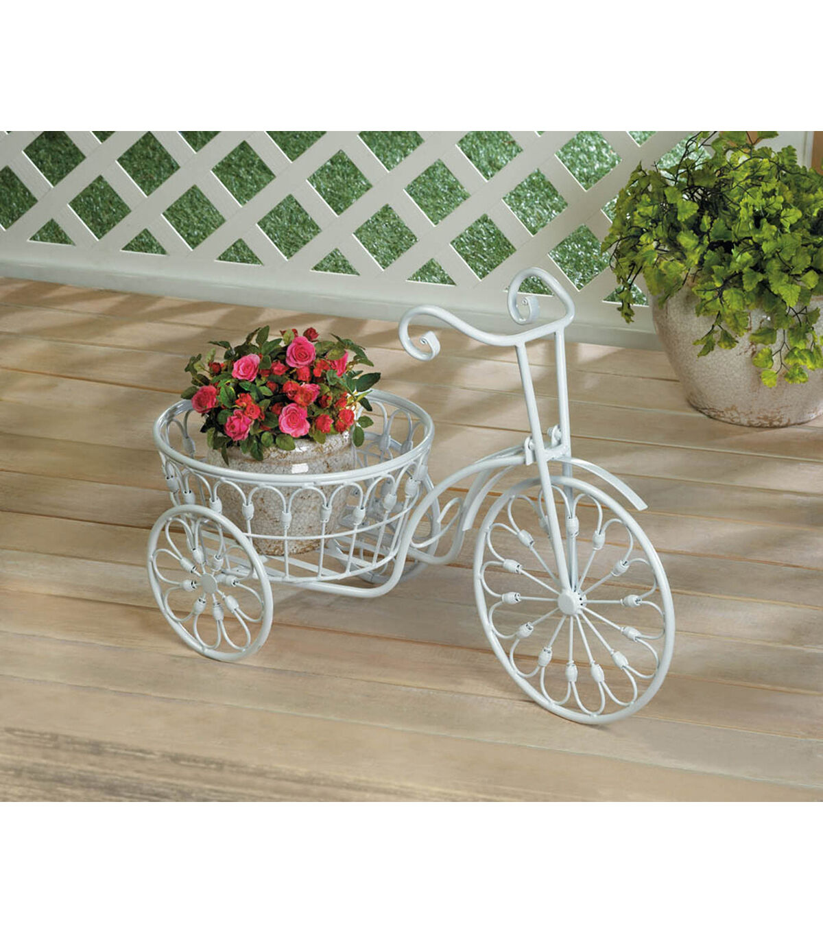 Zingz & Thingz 21in Bicycle Planter - White