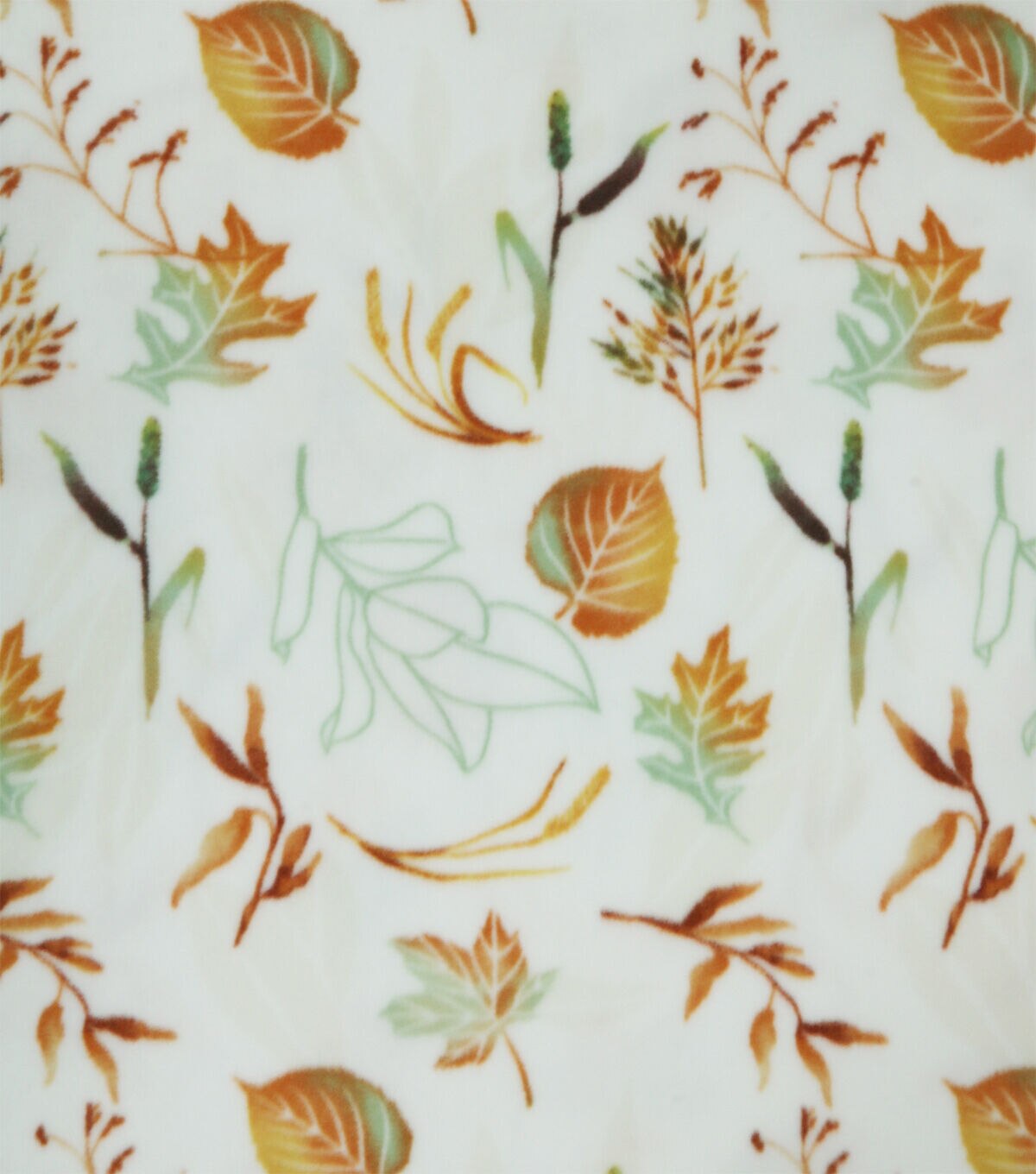Leaf Varieties on Ivory Anti Pill Fleece Fabric