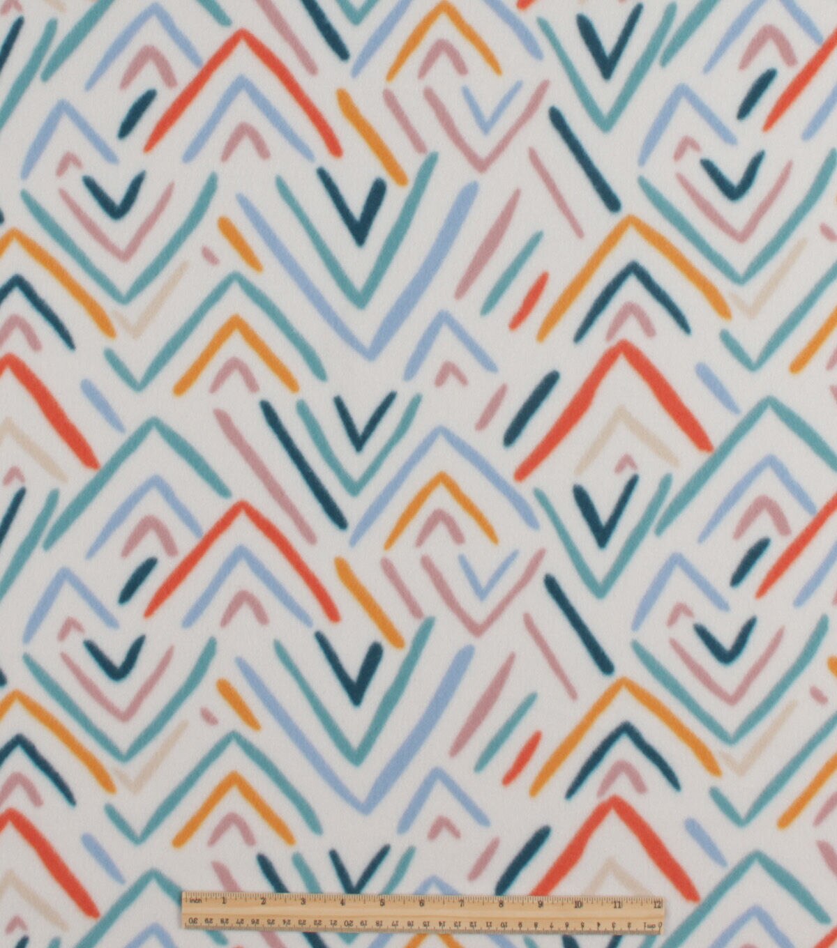 Multi Color Open Triangle Blizzard Prints Fleece Fabric