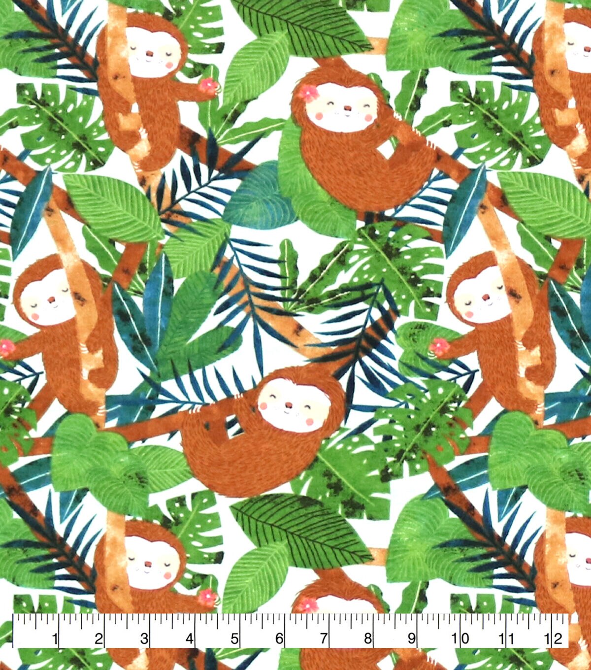 Hanging Sloths Super Snuggle Flannel Fabric