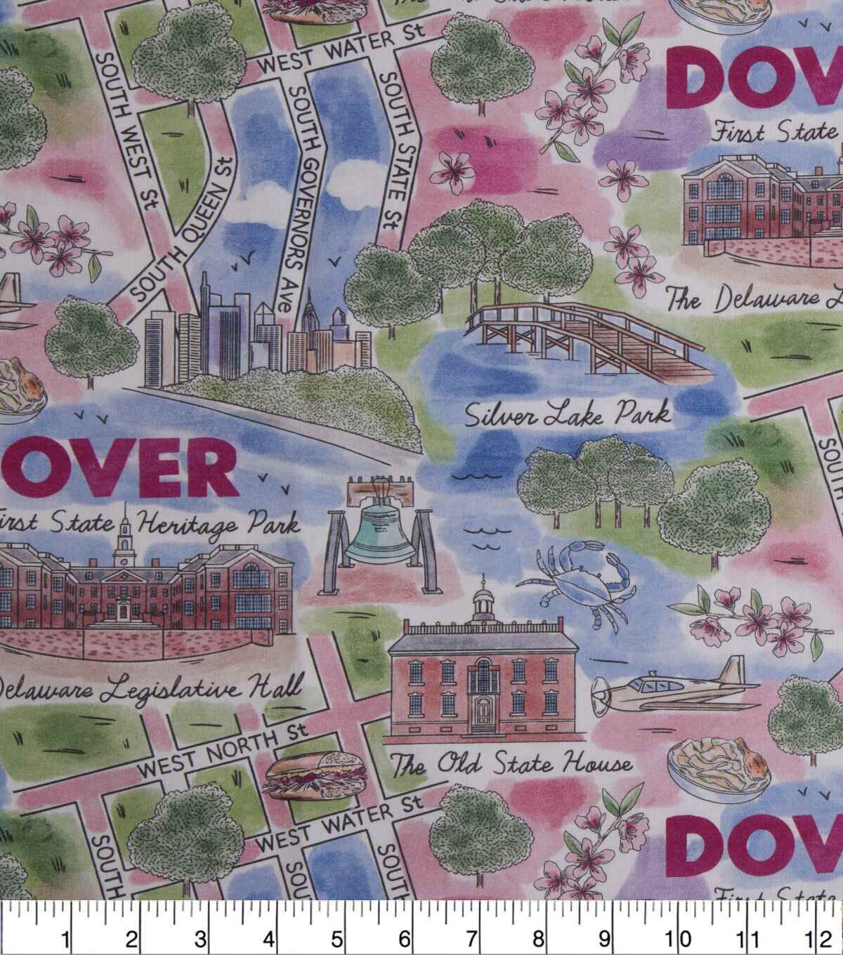 Dover Delaware City Pride Cotton Fabric