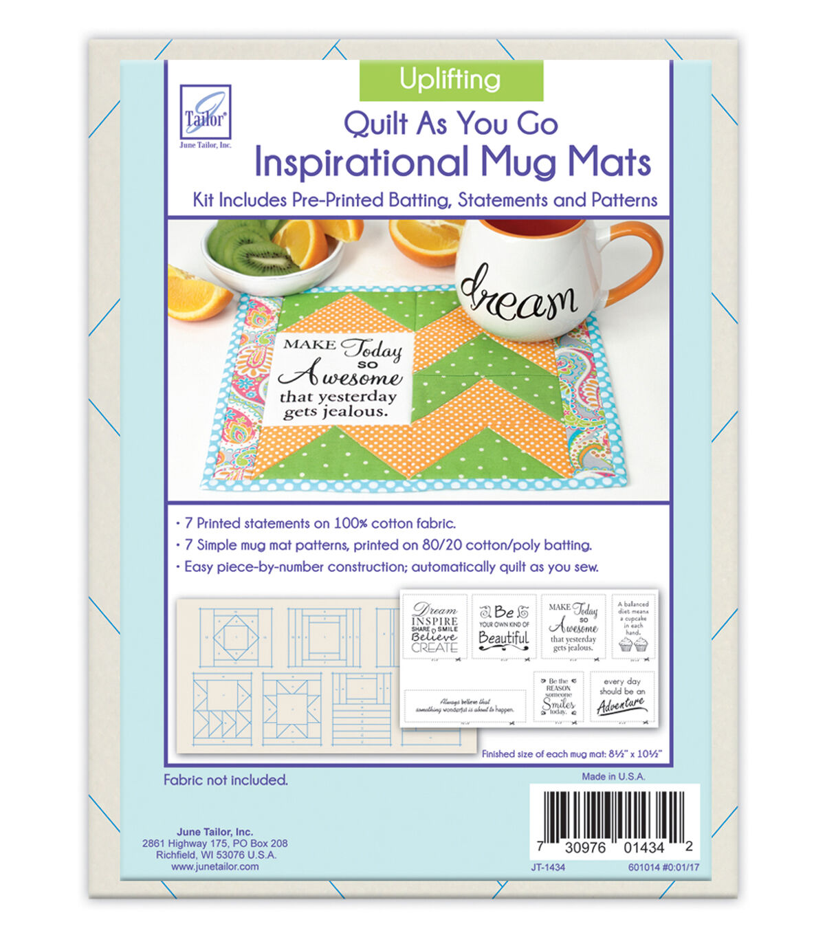 June Tailor Inspirational Mug Mats Uplifting Series